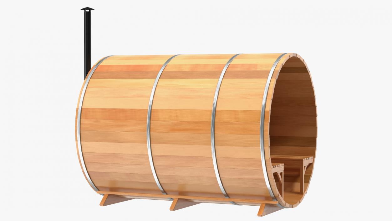 3D Dundalk LeisureCraft Red Cedar Barrel Sauna model