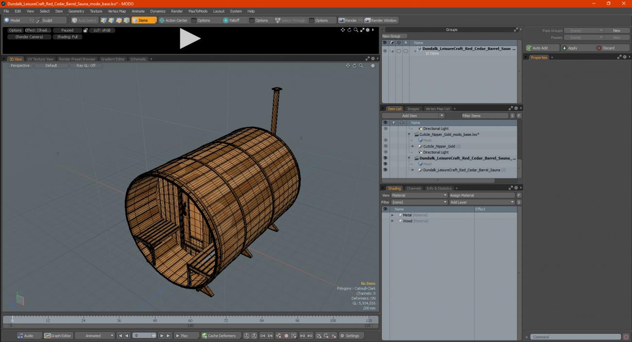 3D Dundalk LeisureCraft Red Cedar Barrel Sauna model