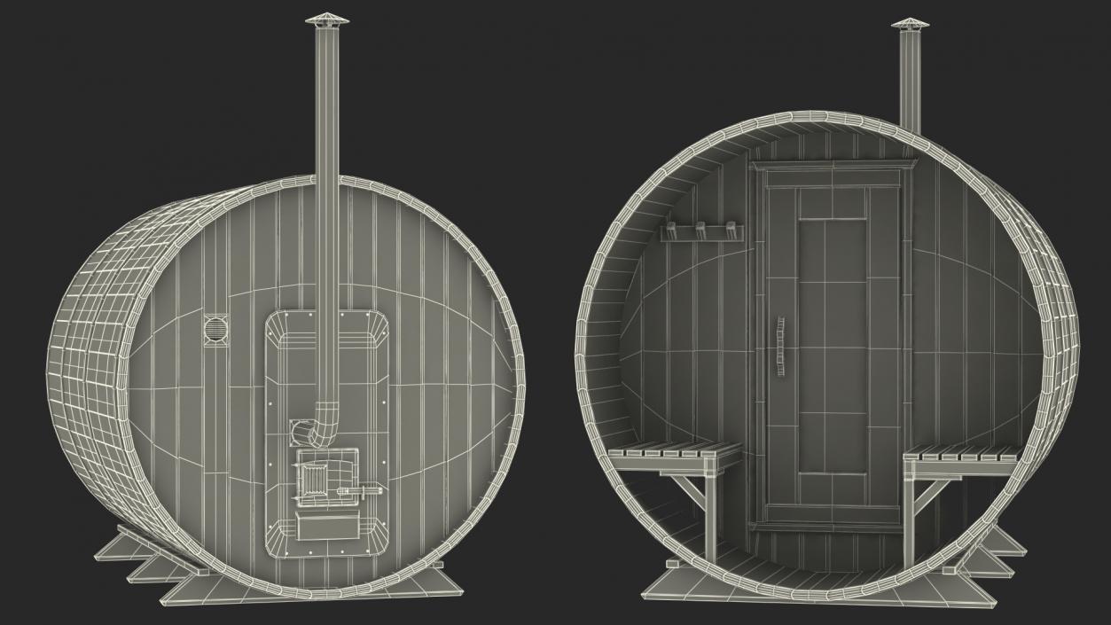 3D Dundalk LeisureCraft Red Cedar Barrel Sauna model