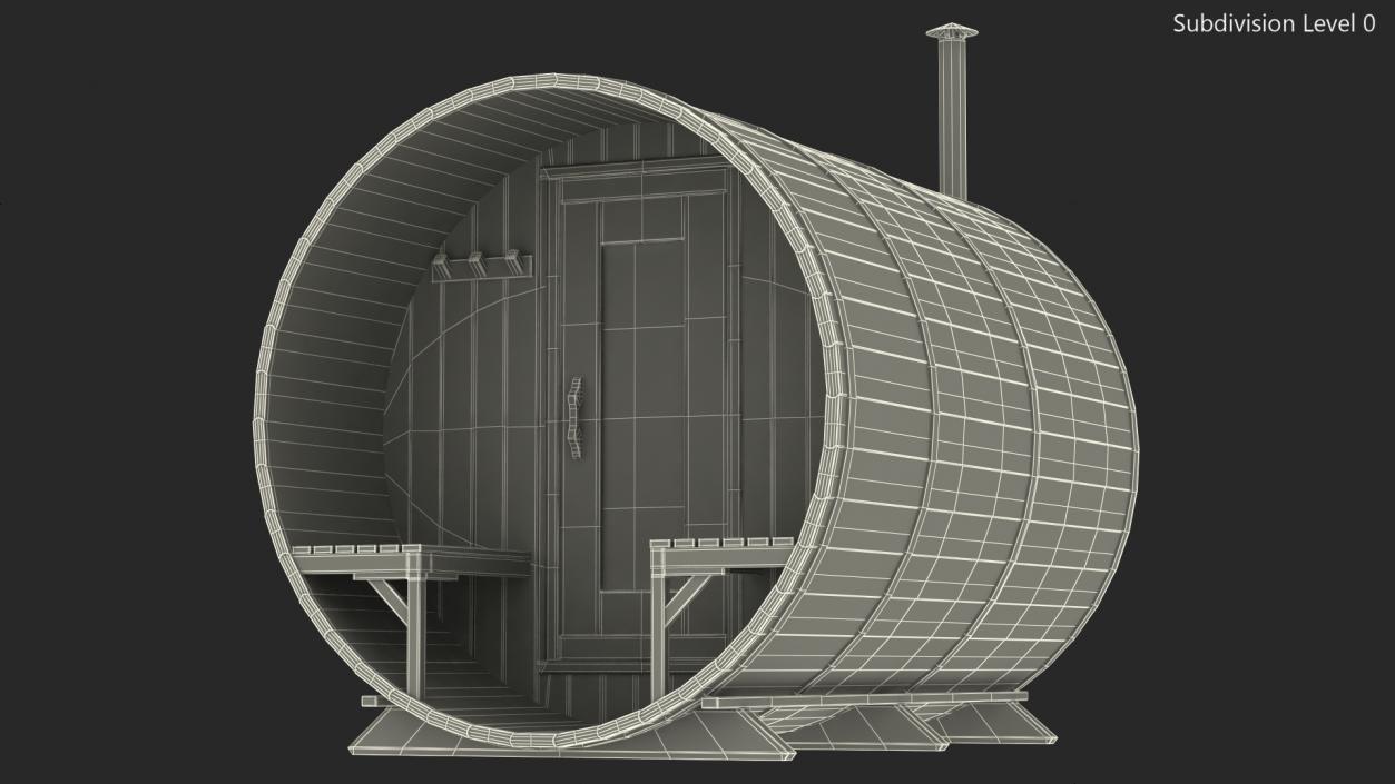 3D Dundalk LeisureCraft Red Cedar Barrel Sauna model