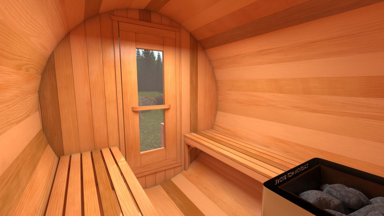 3D Dundalk LeisureCraft Red Cedar Barrel Sauna model