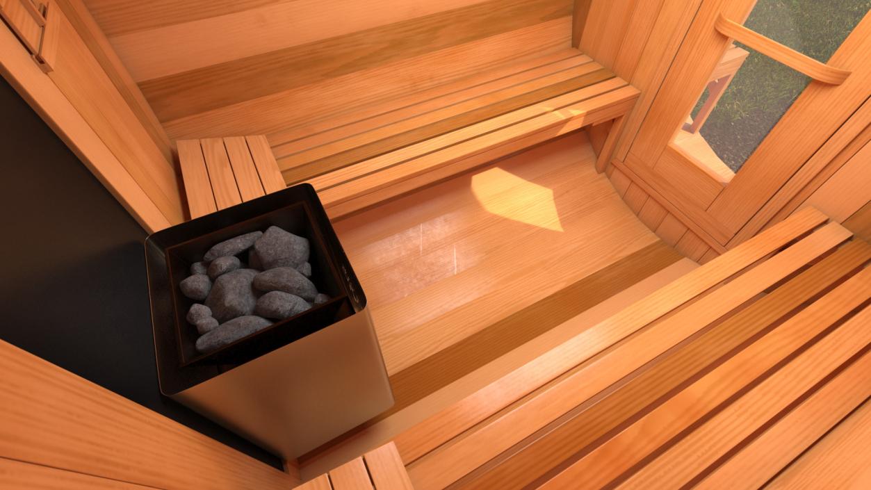 3D Dundalk LeisureCraft Red Cedar Barrel Sauna model