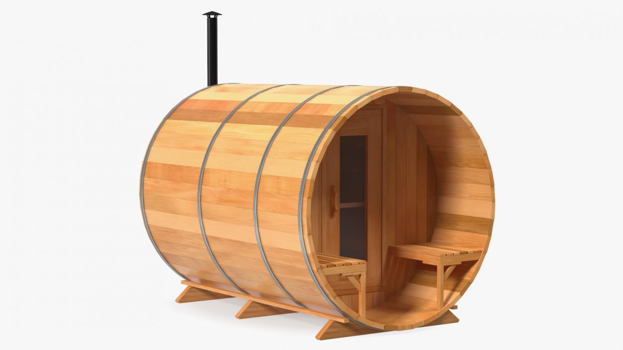 3D Dundalk LeisureCraft Red Cedar Barrel Sauna model