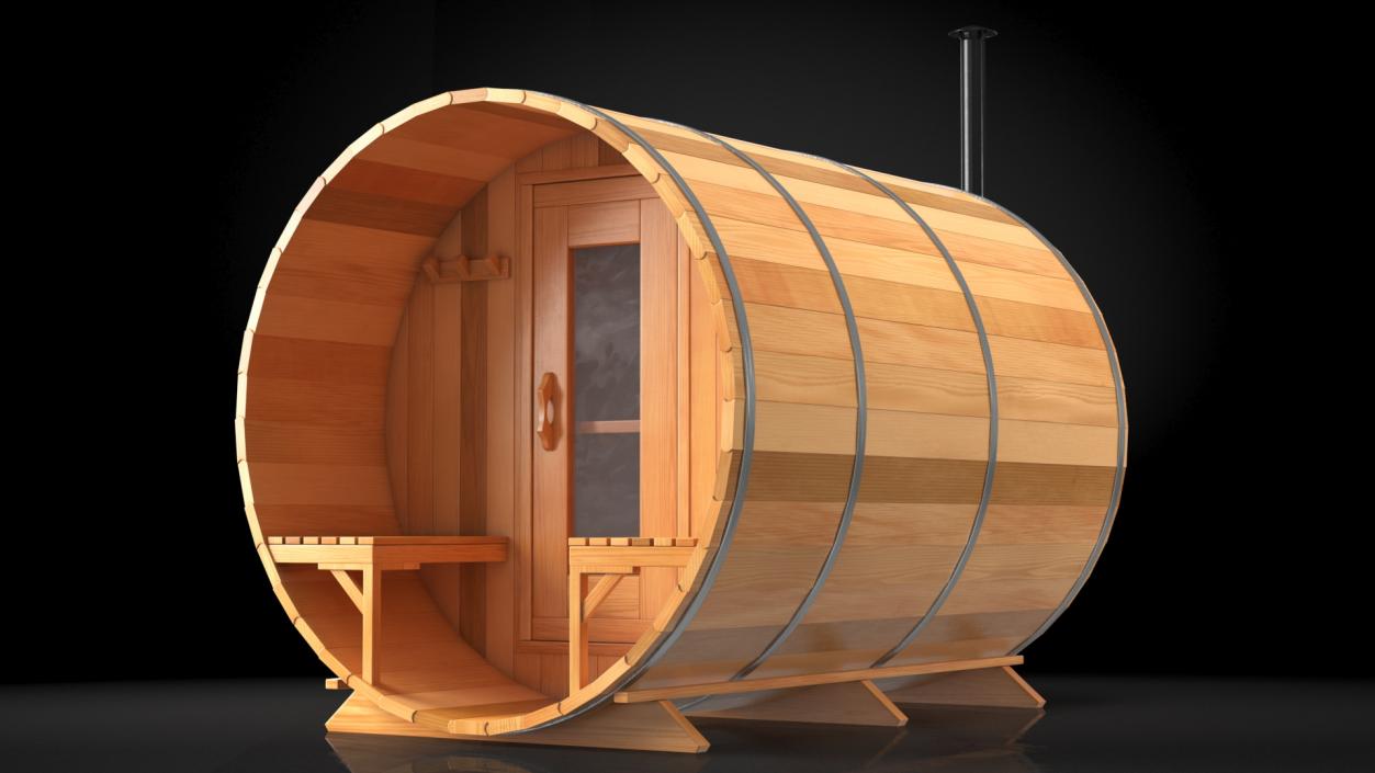 3D Dundalk LeisureCraft Red Cedar Barrel Sauna model