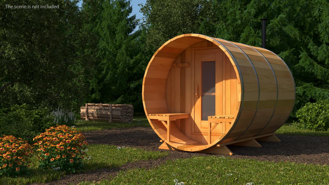 3D Dundalk LeisureCraft Red Cedar Barrel Sauna model