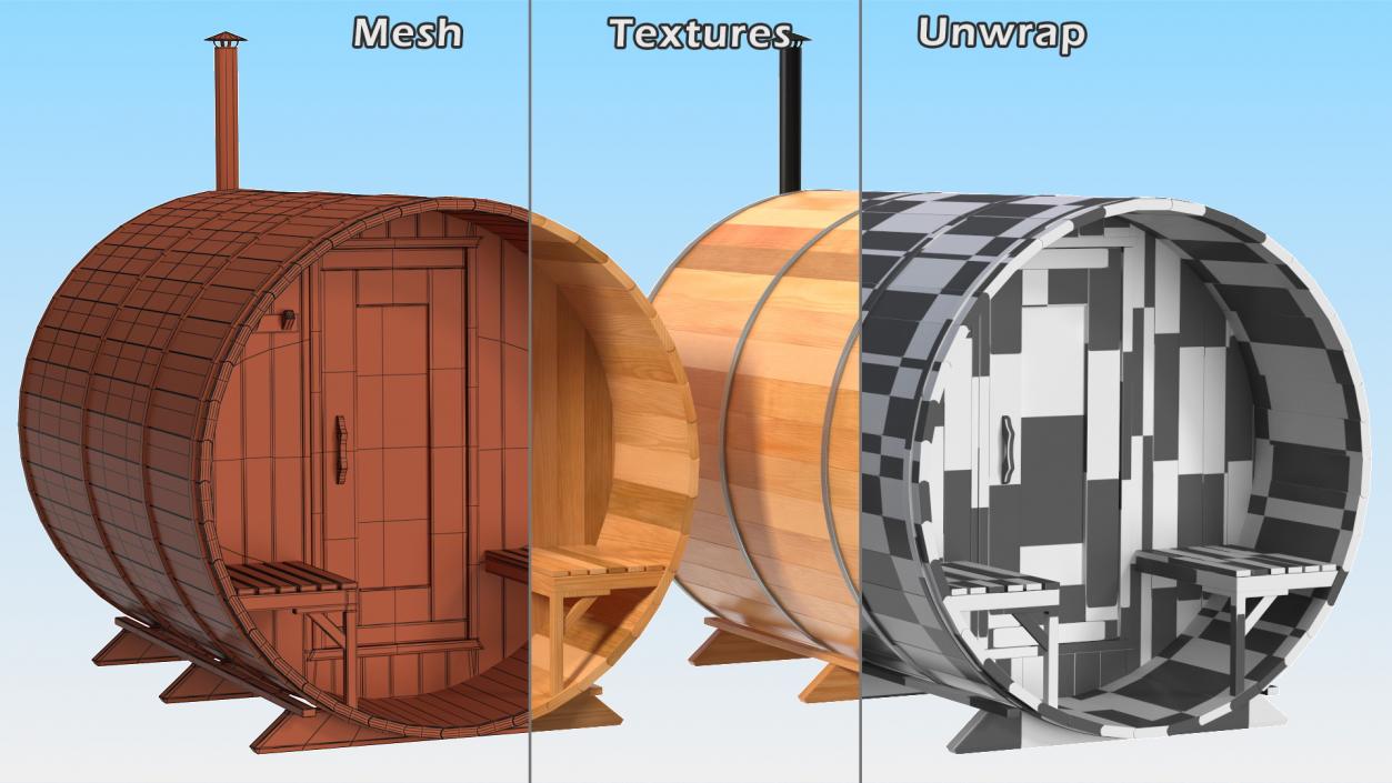 3D Dundalk LeisureCraft Red Cedar Barrel Sauna model