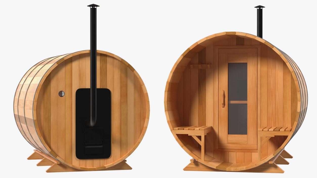 3D Dundalk LeisureCraft Red Cedar Barrel Sauna model