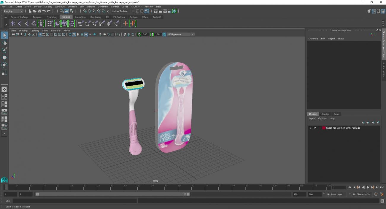 3D Razor for Women with Package model