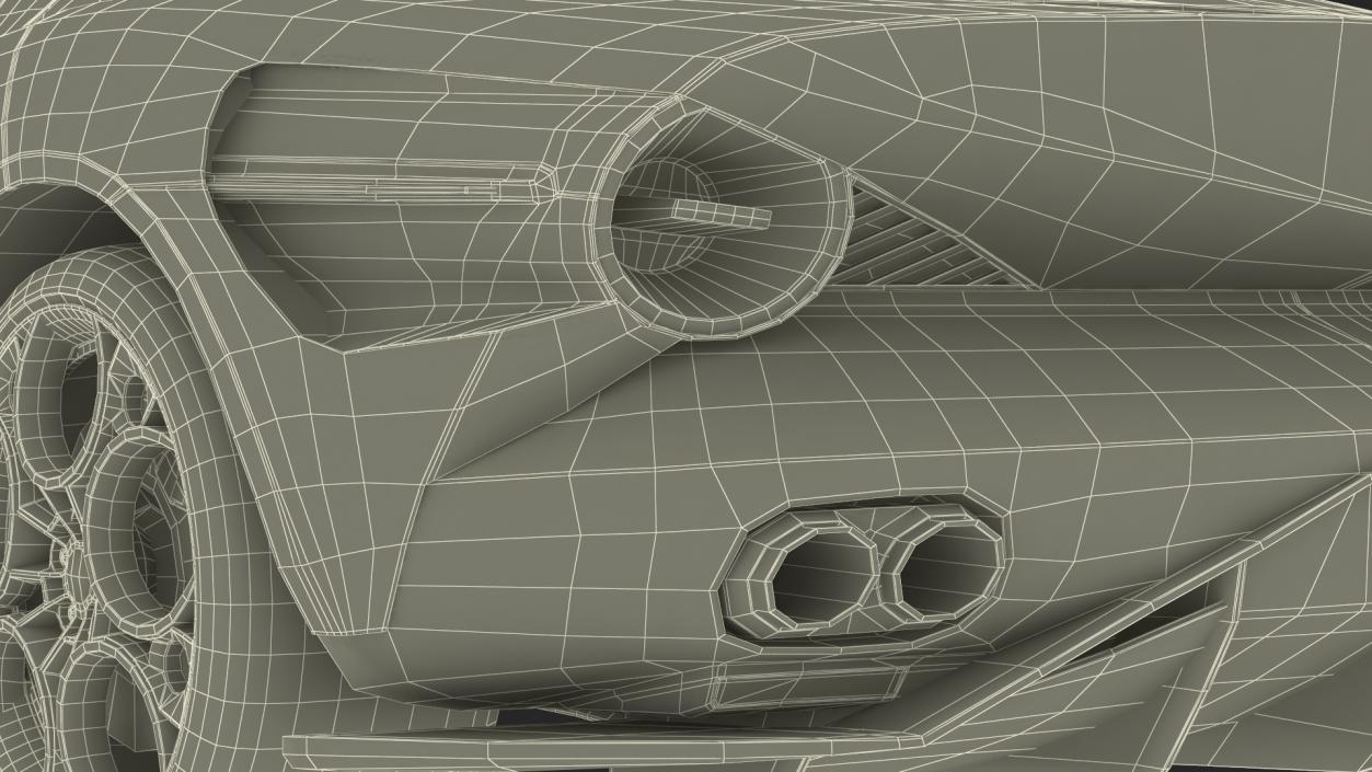 Luxurious Supercar Coupe Yellow Rigged for Maya 3D