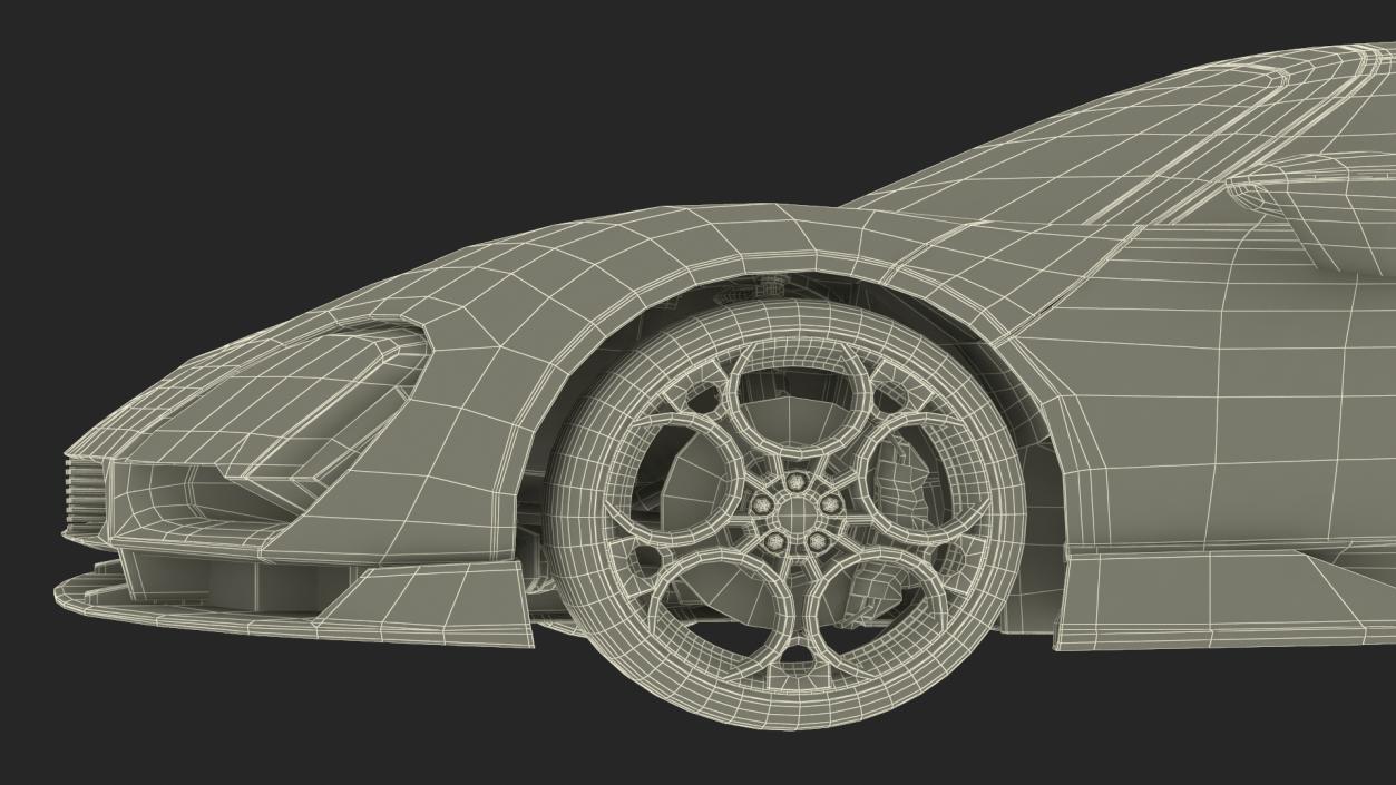 Luxurious Supercar Coupe Yellow Rigged for Maya 3D