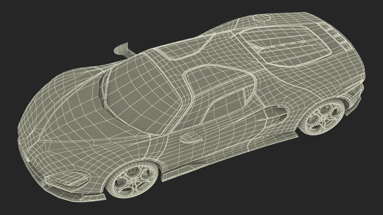 Luxurious Supercar Coupe Yellow Rigged for Maya 3D