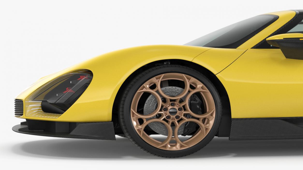 Luxurious Supercar Coupe Yellow Rigged for Maya 3D