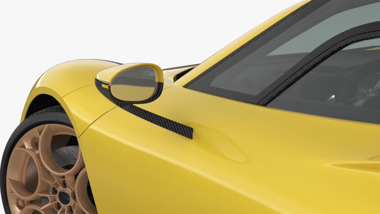 Luxurious Supercar Coupe Yellow Rigged for Maya 3D