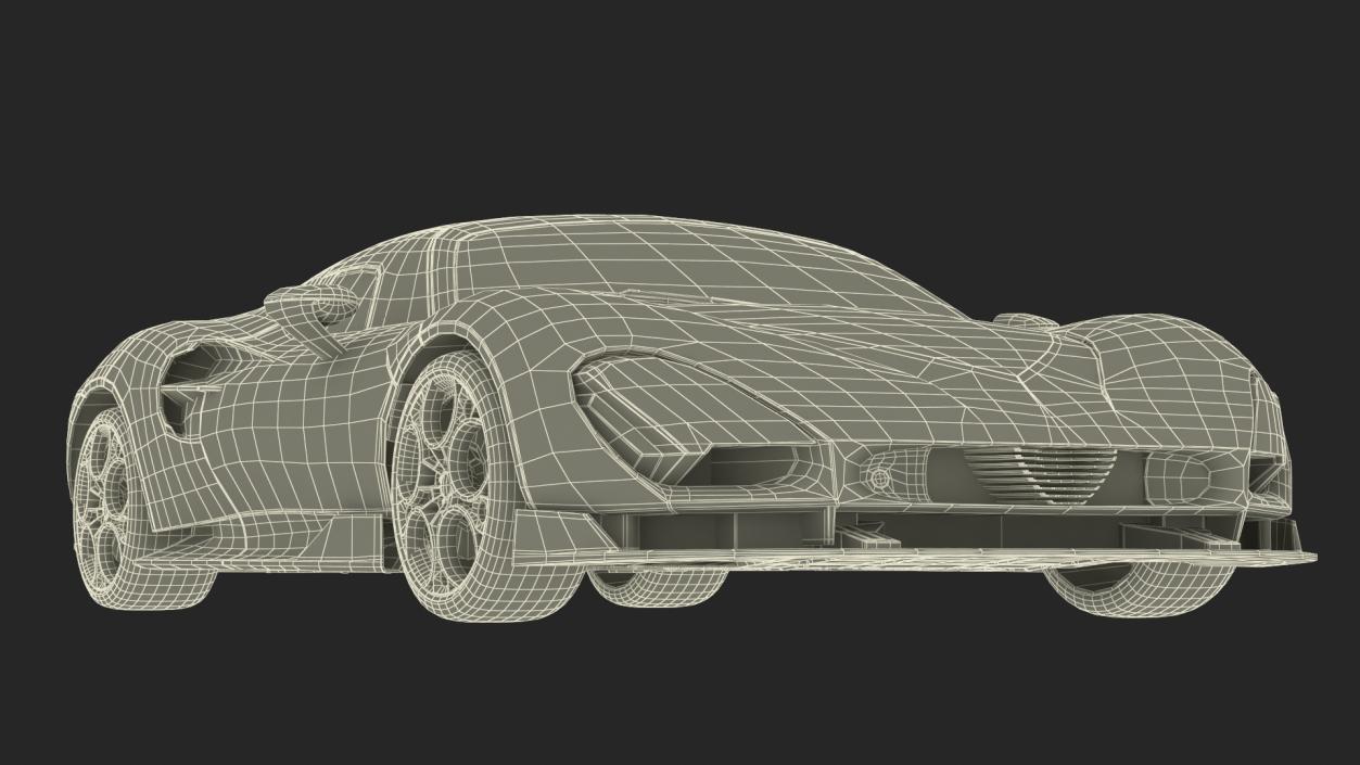 Luxurious Supercar Coupe Yellow Rigged for Maya 3D