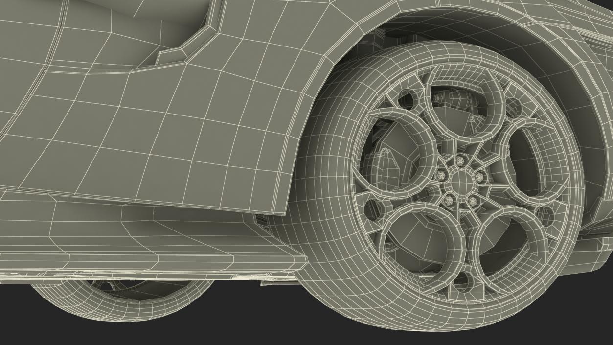 Luxurious Supercar Coupe Yellow Rigged for Maya 3D