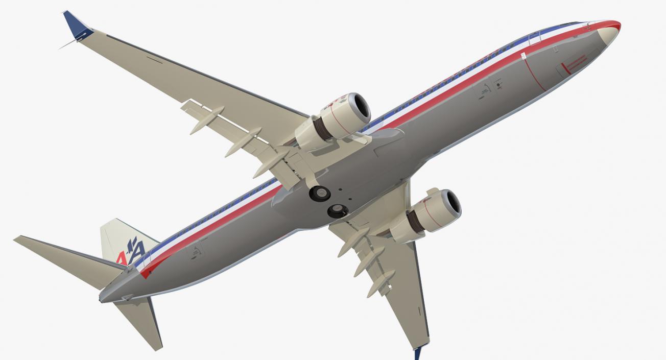 3D model Boeing 737-900 with Interior and Cockpit American Airlines Rigged