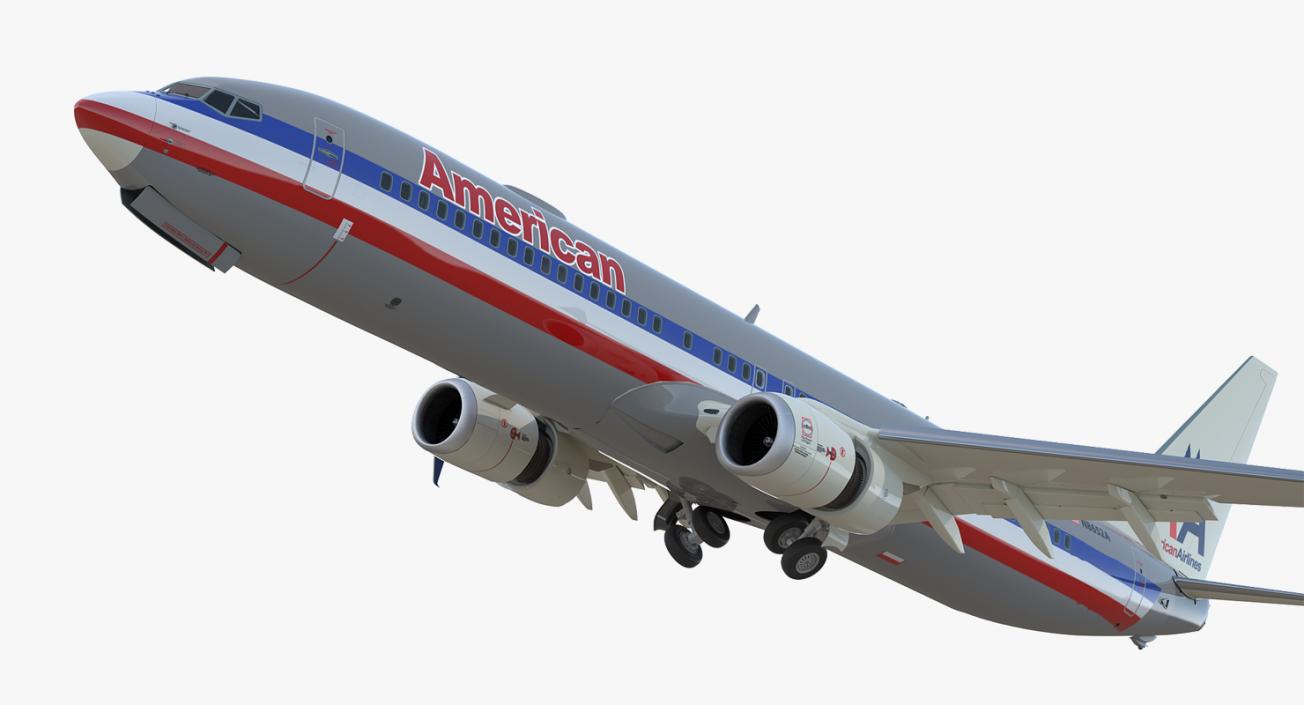 3D model Boeing 737-900 with Interior and Cockpit American Airlines Rigged