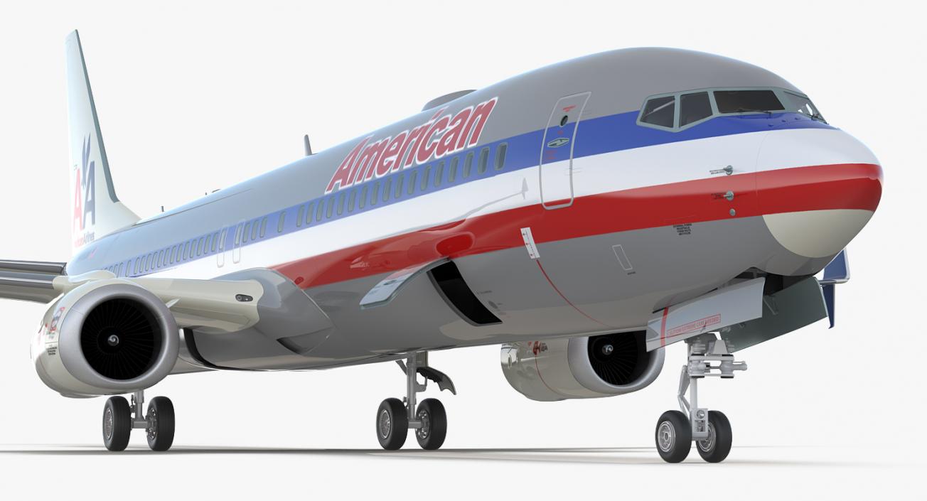 3D model Boeing 737-900 with Interior and Cockpit American Airlines Rigged