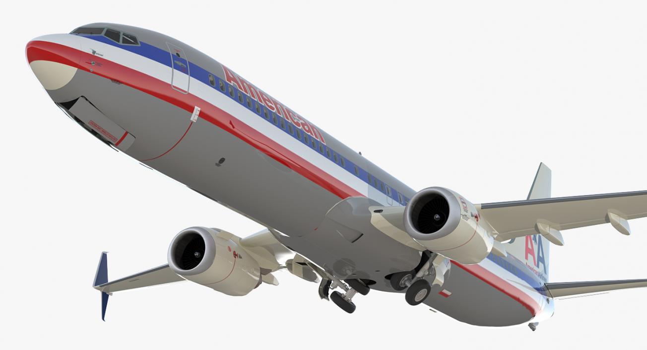 3D model Boeing 737-900 with Interior and Cockpit American Airlines Rigged