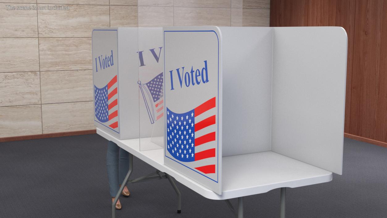 Elderly Lady with Voting Table Rigged 3D