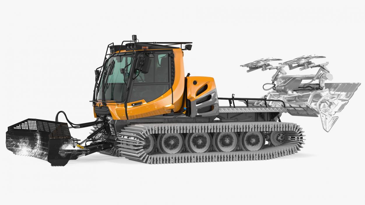 3D Snowy Groomer Snowcat Rigged model