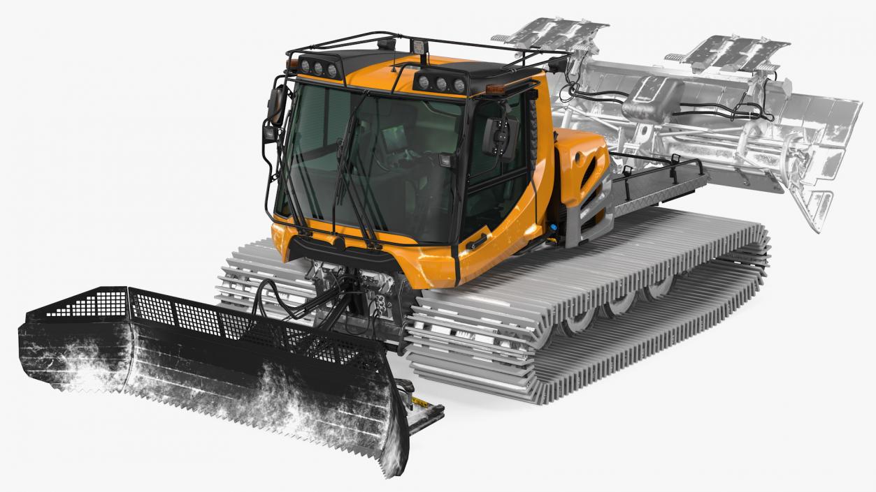 3D Snowy Groomer Snowcat Rigged model