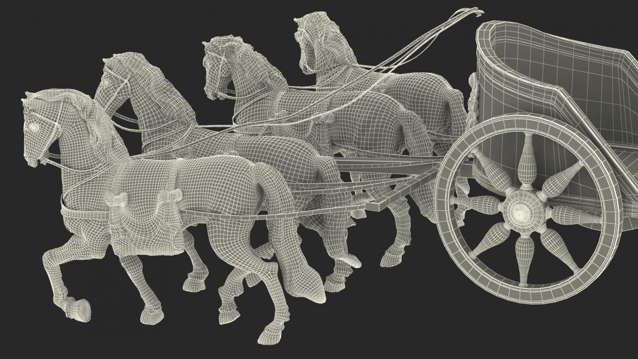 3D Quadriga Chariot Statue model