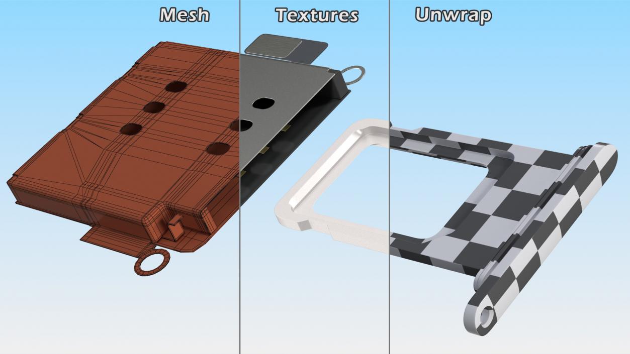 Sim Card Tray with Internal Reader 3D model