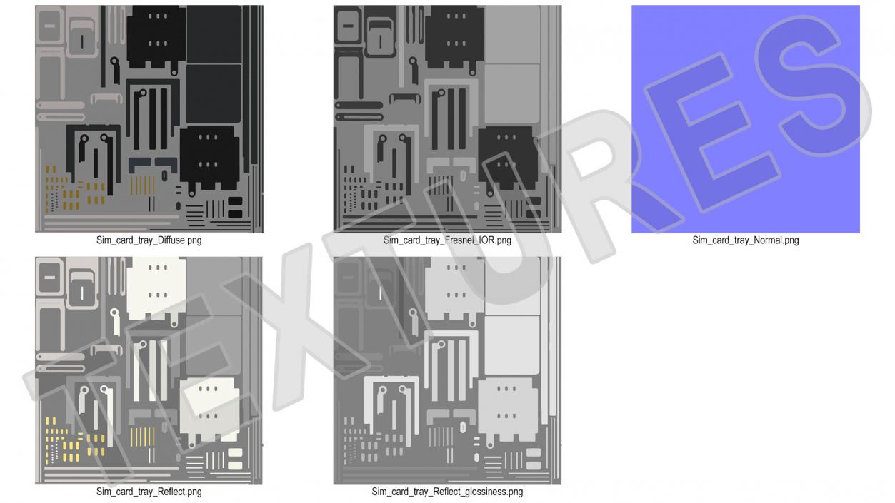 Sim Card Tray with Internal Reader 3D model