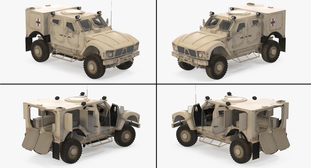 3D Oshkosh M-ATV Medical Vehicle Rigged