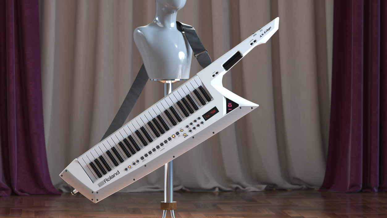 White Keytar Roland AX Edge 3D