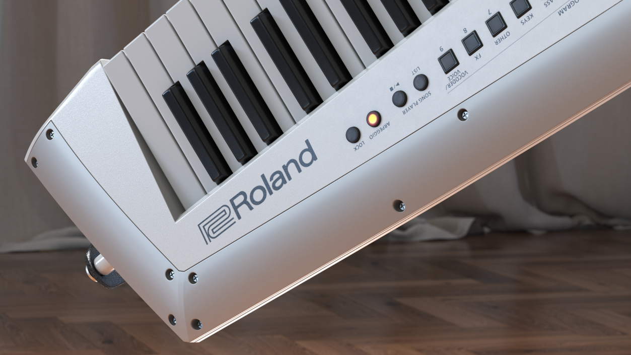 White Keytar Roland AX Edge 3D