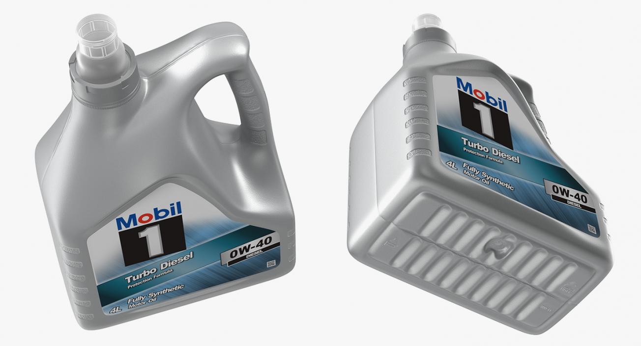 Opened 4L Mobil Motor Oil Bottle 3D