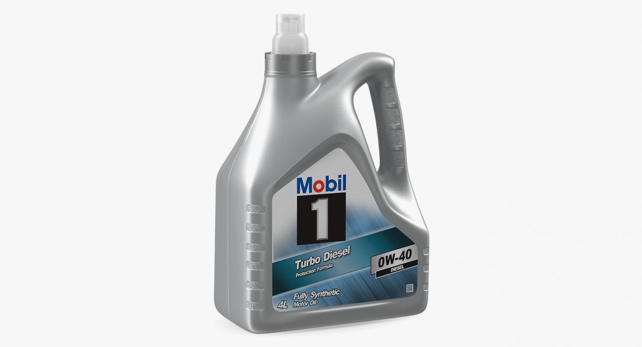 Opened 4L Mobil Motor Oil Bottle 3D