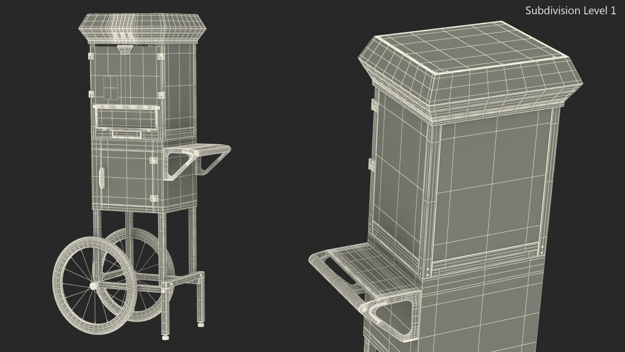 3D Great Northern Carnival Popcorn Popper Cart model