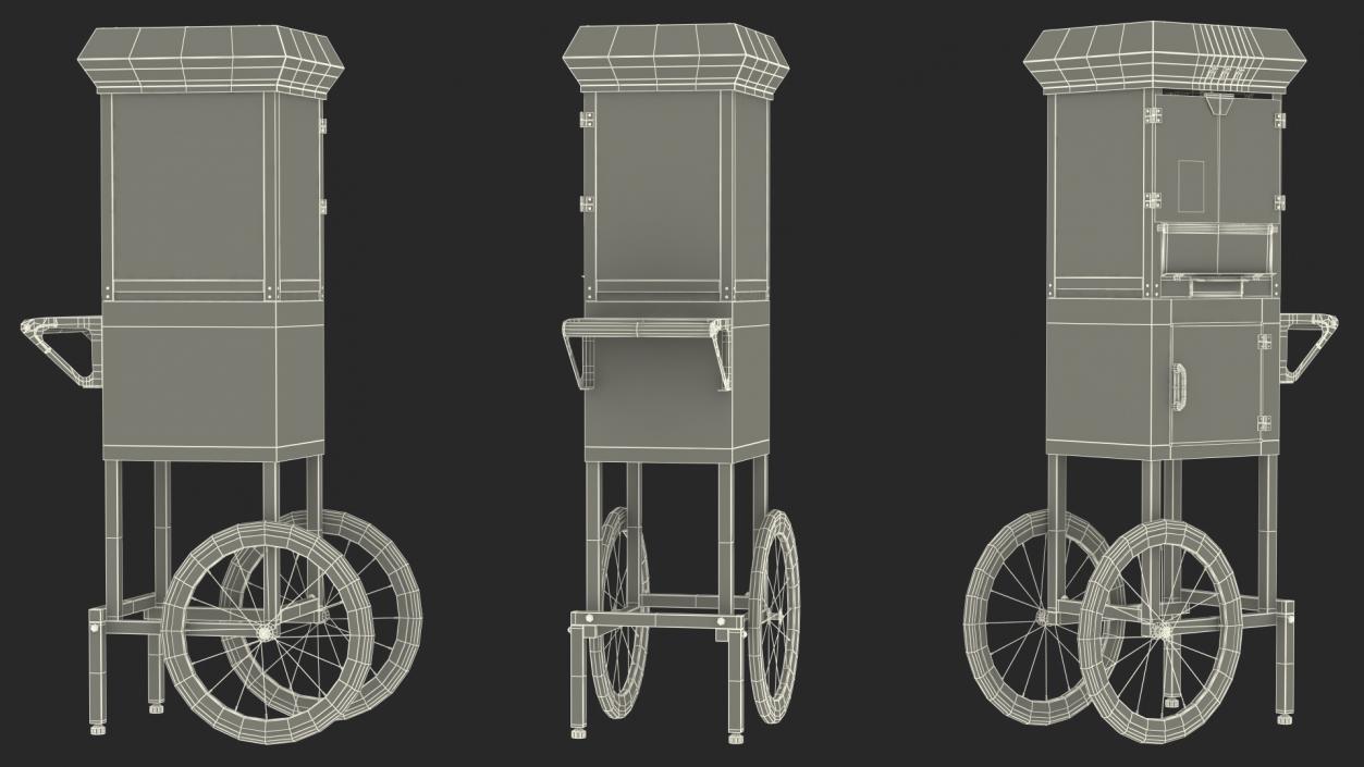 3D Great Northern Carnival Popcorn Popper Cart model