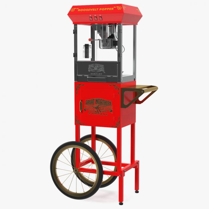 3D Great Northern Carnival Popcorn Popper Cart model