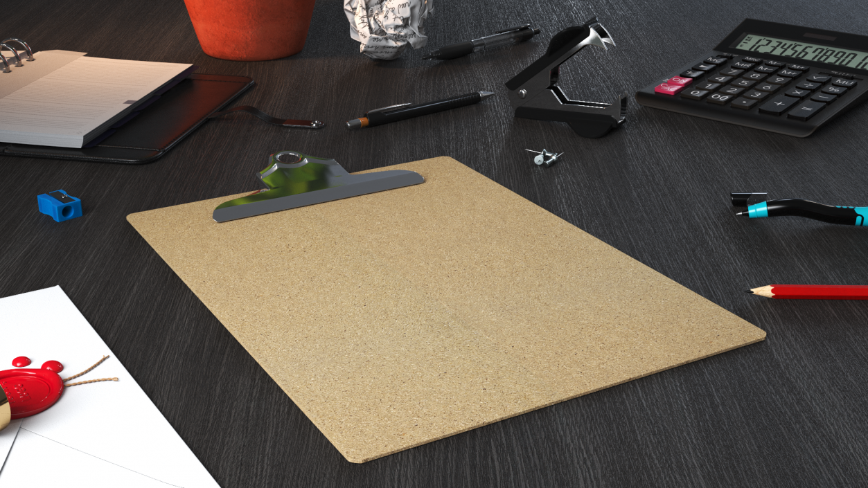 3D Recycled Wood Clipboard model