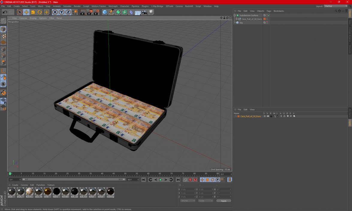 3D model Case Full of 50 Euro