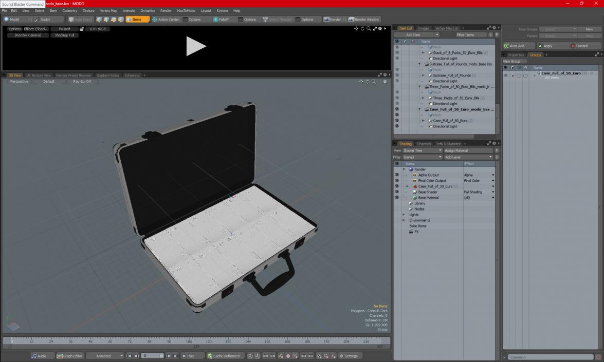 3D model Case Full of 50 Euro