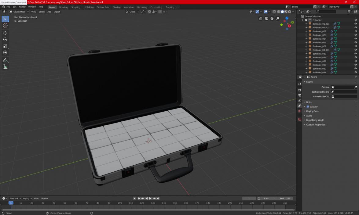 3D model Case Full of 50 Euro