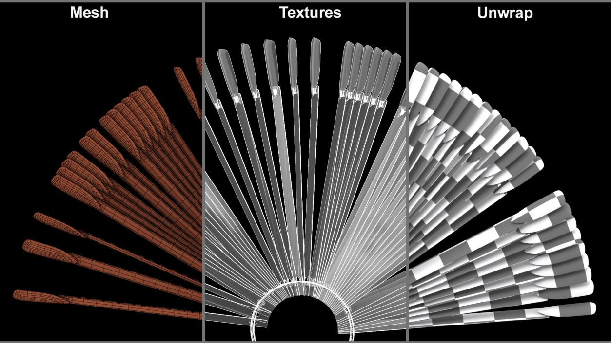 3D model Different Nail Palette Boards Collection