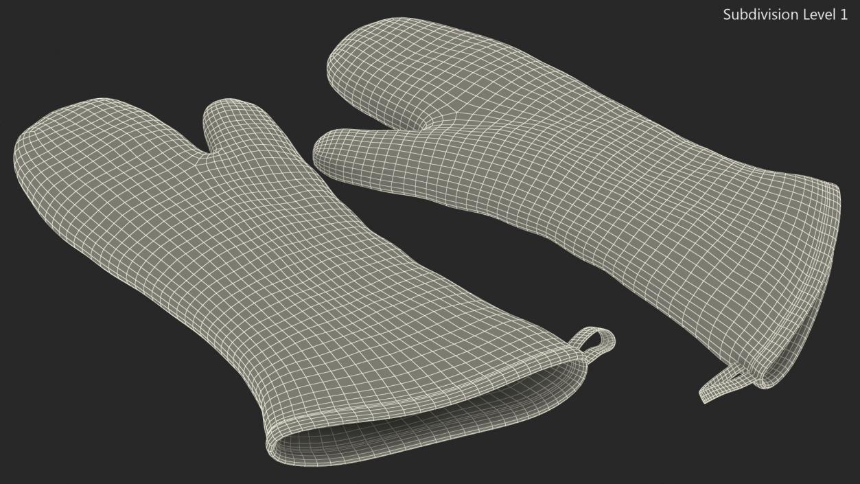 Heat Resistant Kitchen Gloves 3D model