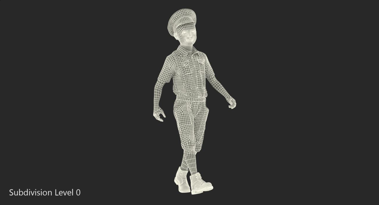 3D model Vintage Child Boy Walking Pose