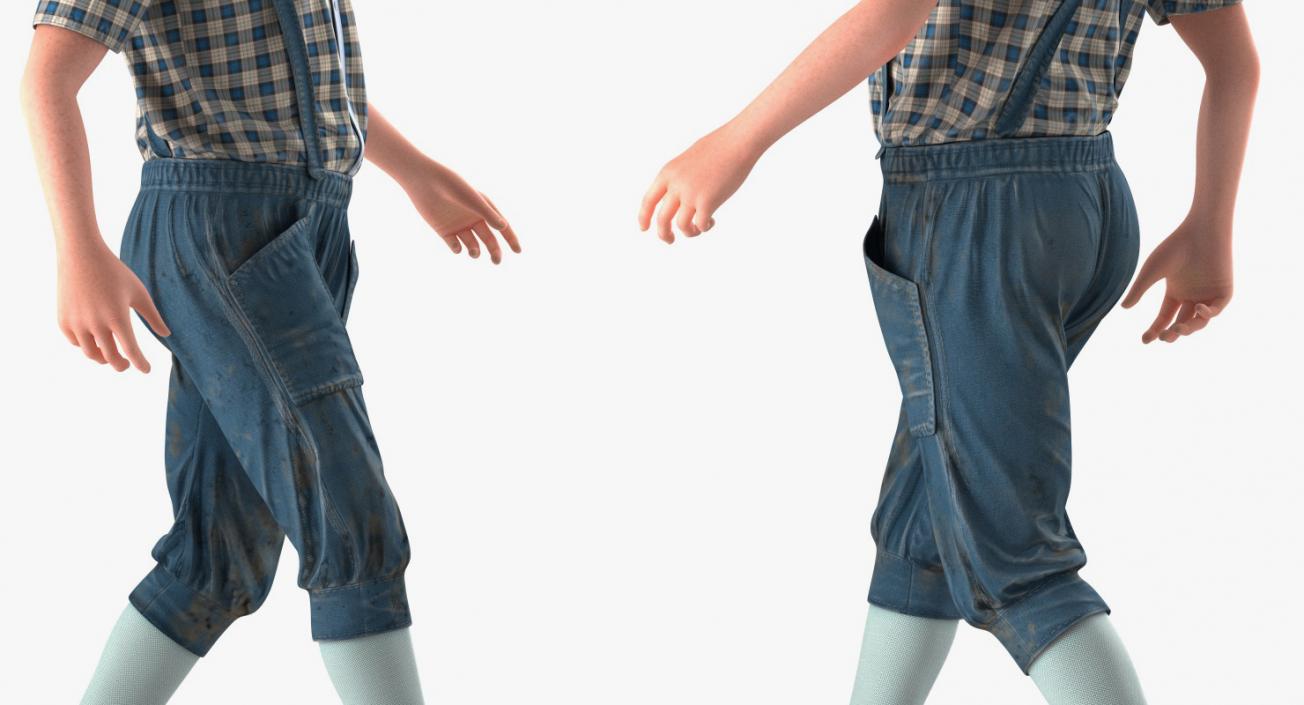 3D model Vintage Child Boy Walking Pose