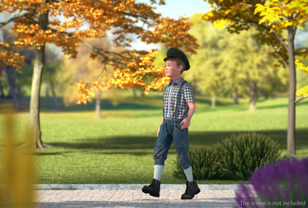 3D model Vintage Child Boy Walking Pose