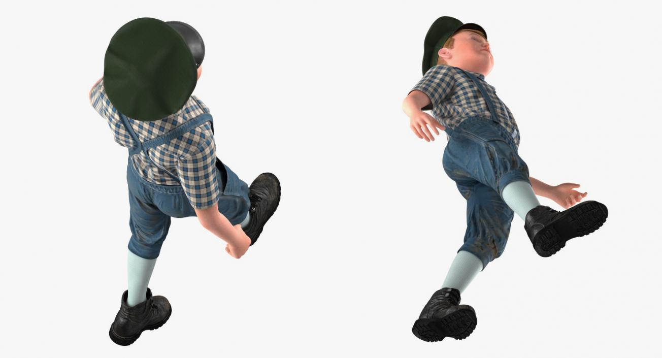 3D model Vintage Child Boy Walking Pose