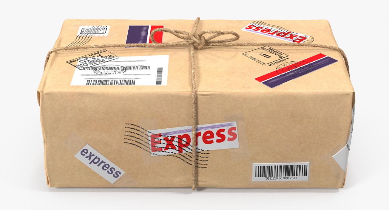 3D Postal Mail Package Fur model