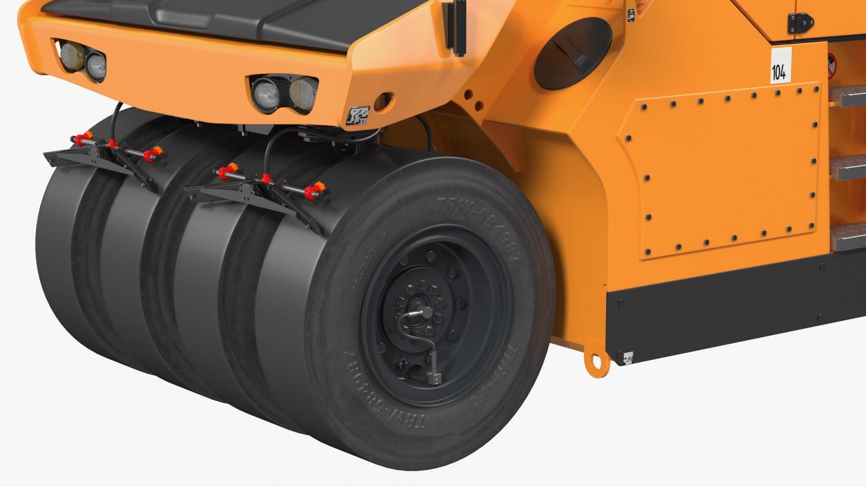 Pneumatic Tyred Roller Compactor Rigged 3D model