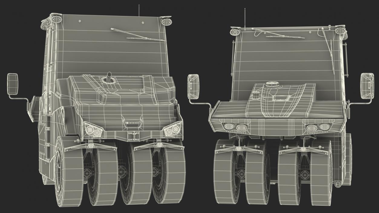 Pneumatic Tyred Roller Compactor Rigged 3D model